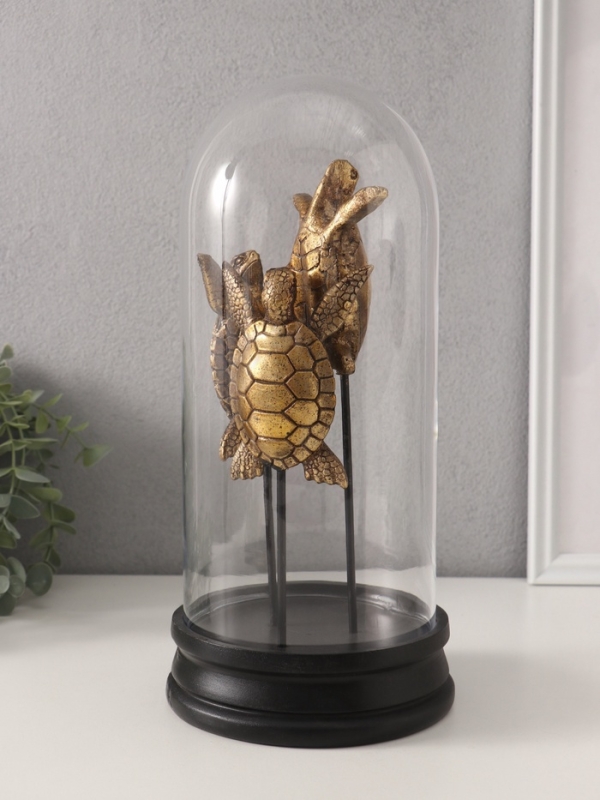 Сувенир полистоун в колбе Сувенир полистоун в колбе "Три черепахи в море" 14х14х30 см