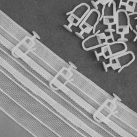 Крючок для штор, гвоздик с замком, 2,5 &times; 1,2 см, 20 шт, цвет белый