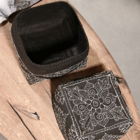 Корзинка плетеная "Бонтанг" бамбук 24х24х15 см, тёмная Корзинка плетеная "Бонтанг" бамбук 24х24х15 см, тёмная