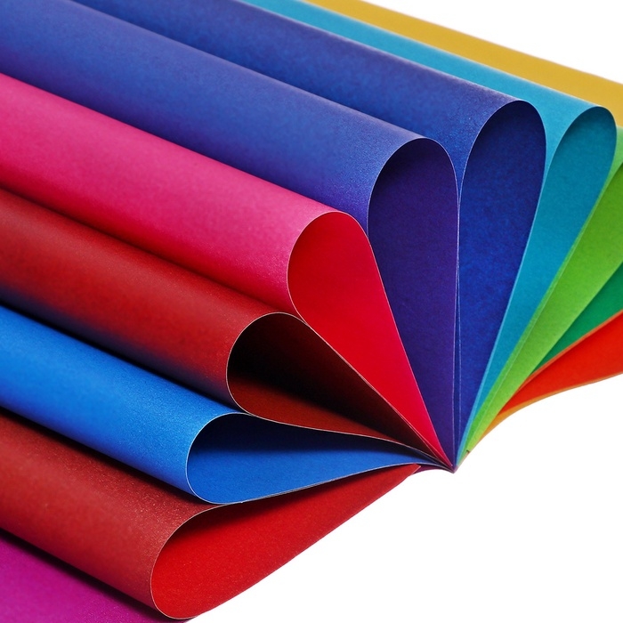 Набор для детского творчества А4, 10 листов картон цветной немелованный + 16 листов бумага цветная двусторонняя