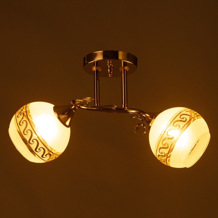 Люстра потолочная Мэй 2хE27 40Вт Золото Люстра потолочная Мэй 2хE27 40Вт Золото