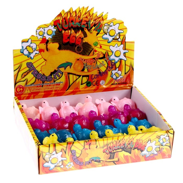 Мялка &laquo;Черепашка&raquo; на брелоке, цвета МИКС