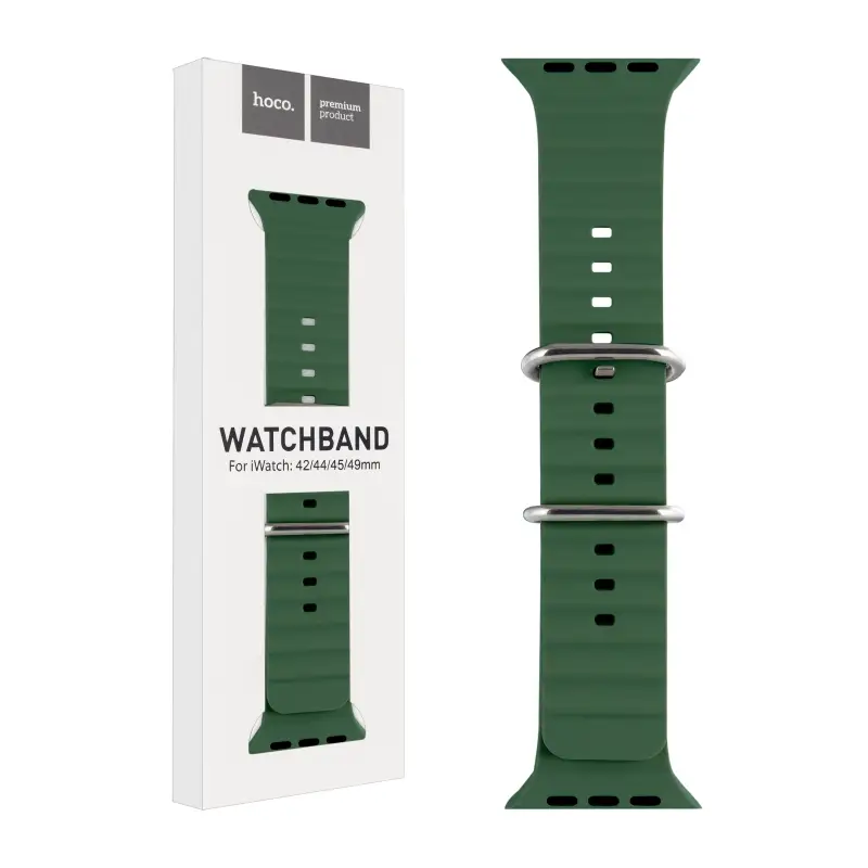 Ремешок для Apl watch 42/44/45mm Watchband WA12 Or. series marine double silicone alfalfa HOCO