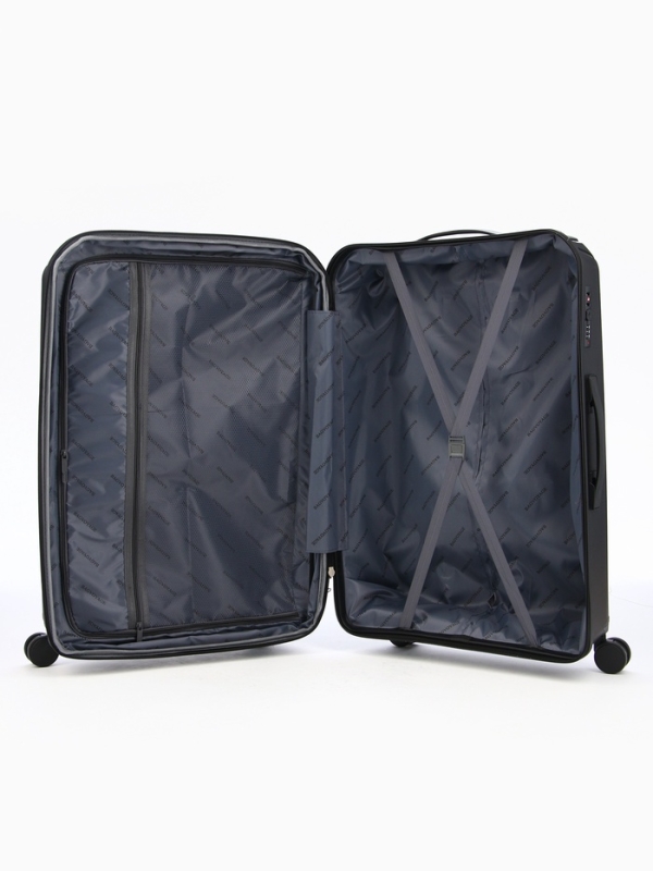 Чемодан 28", PP, 49*30*76, отд на молнии, код замок, 4 колеса, черный