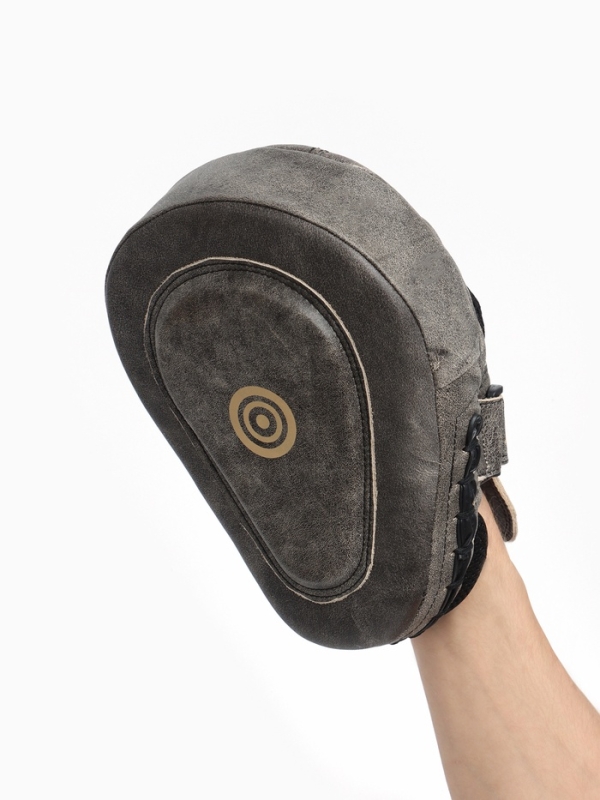 Лапы боксёрские изогнутые FIGHT EMPIRE, VINTAGE, натуральная кожа, ретро-серые, пара