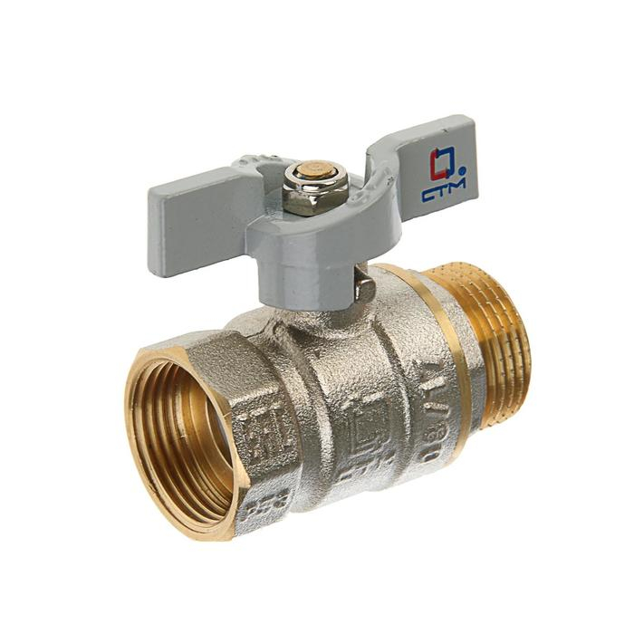 Кран шаровой Кран шаровой "СТМ" Стандарт, PN40, внутренняя/наружная резьба 3/4", бабочка