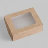 Коробка складная, крафт, 10&times;8&times;3.5 см, 0.24 л