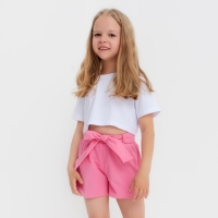 Шорты для девочки с поясом KAFTAN, размер 30 (98-104), цвет ярко-розовый