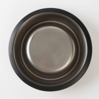 Миска металлическая для кошки с нескользящим основанием &laquo;Сытый котик - добрый котик&raquo;, 235 мл, 15х3.5 см