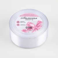 Лента атласная «Серебряные нити», 40 мм × 23 ± 1 м, цвет белый №01 Лента атласная «Серебряные нити», 40 мм × 23 ± 1 м, цвет белый №01