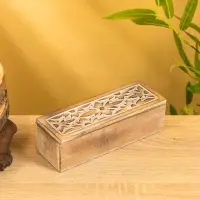 Шкатулка "Цветы" 20х7х6 см, МДФ