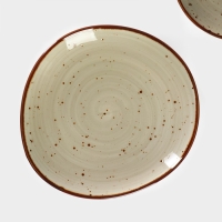 Набор тарелок фарфоровых десертных Magistro Mediterana, 2 предмета: 21&times;20 см, цвет бежевый