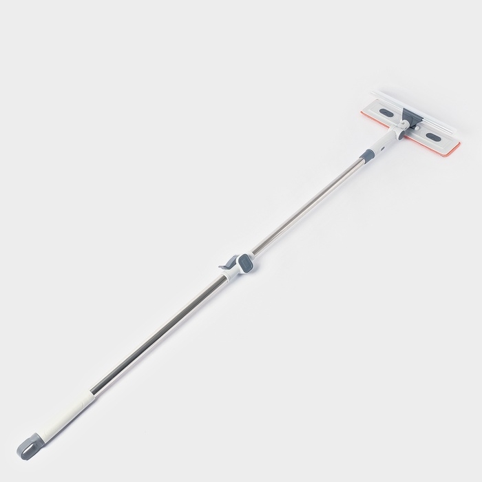 Оконная швабра с креплением на липучке 30х8 см, длина 103-145 см, 2 насадки, 45+180 поворот   107959