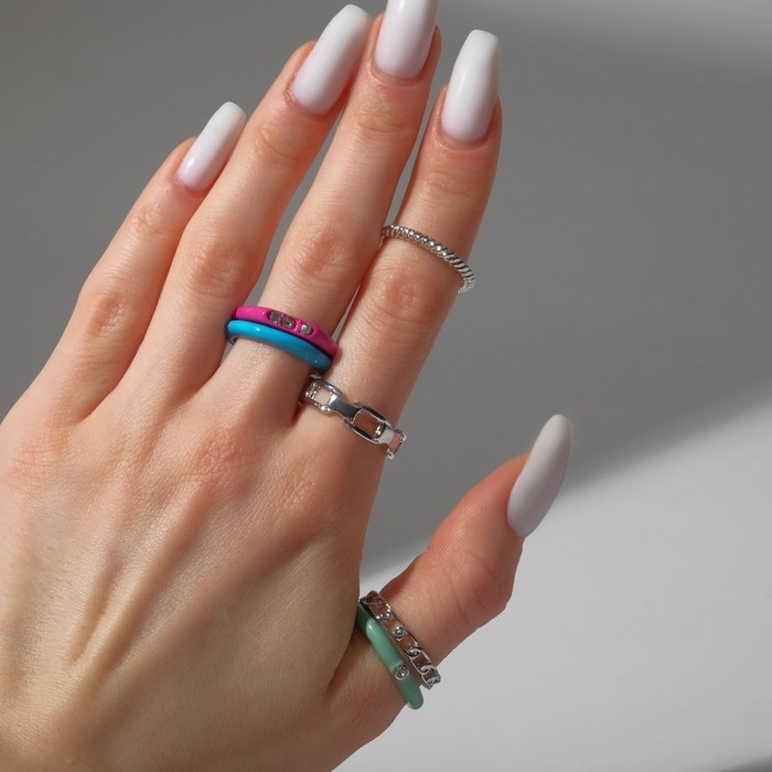 Кольцо набор 6 штук «Мечта» сияние, цветной с серебром, размер МИКС Кольцо набор 6 штук «Мечта» сияние, цветной с серебром, размер МИКС