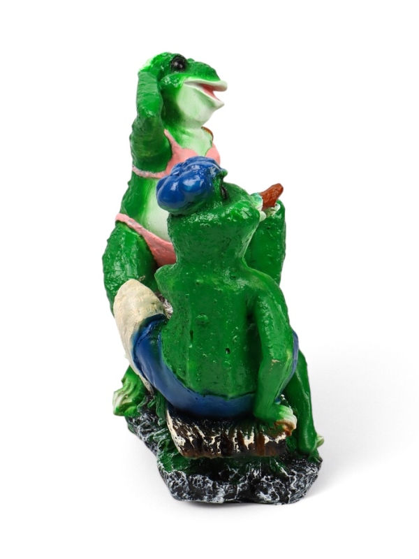 Садовая фигура из полистоуна &laquo;Лягушки на качелях&raquo;, 37&times;17&times;38 см