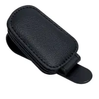 Держатель для очков автомобильный, кожаный, черный