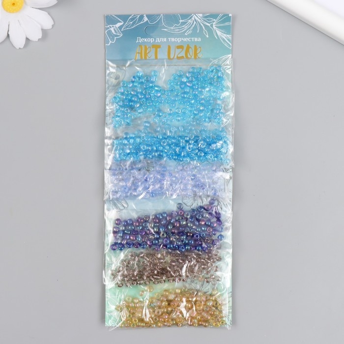 Бисер круглый 6/0 "Облака" перламутр 6 цветов х 20 гр 20х8 см