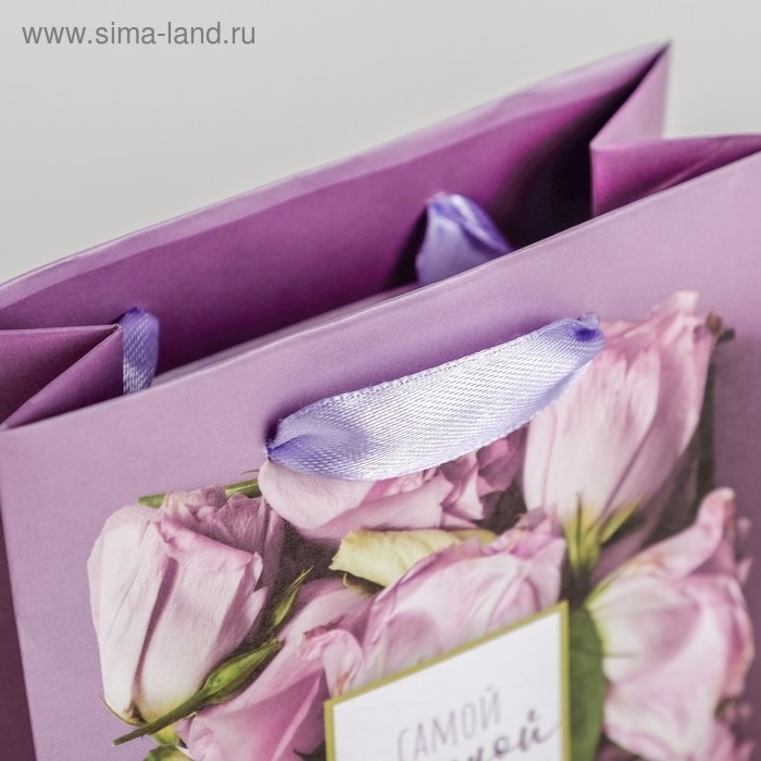 Пакет подарочный ламинированный вертикальный, упаковка, &laquo;Самой Нежной на свете&raquo;, ML 23 х 27 х 11,5 см