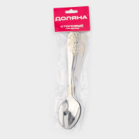 Ложки столовые из нержавеющей стали Доляна &laquo;Букет&raquo;, длина 20,5 см, 6 шт, цвет серебряный