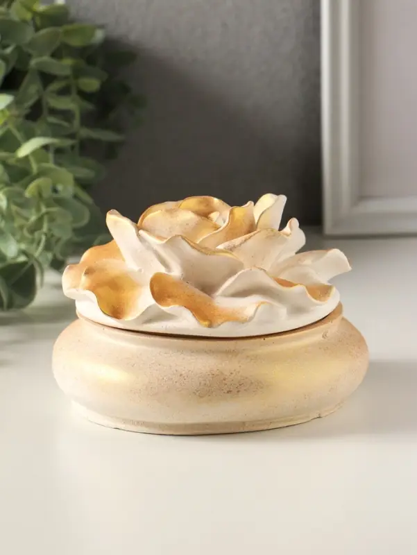 Шкатулка для украшений &laquo;Роза&raquo; 9&times;13 см, позолота