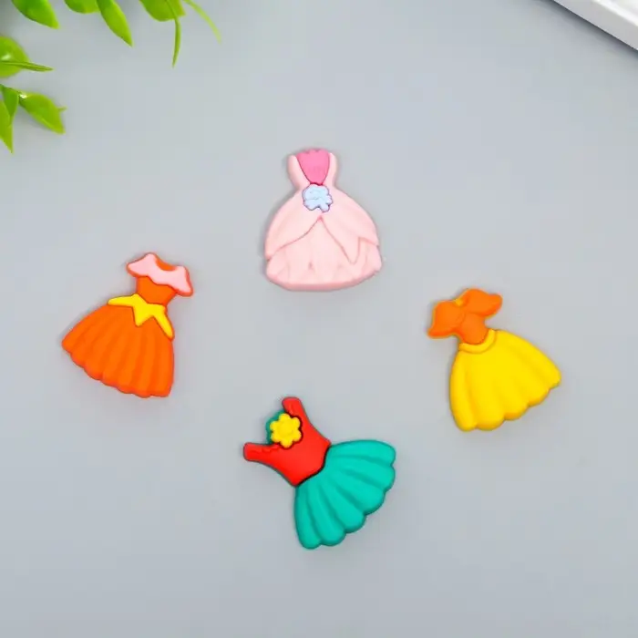 Декор для творчества резина "Платье" набор 10 шт 2,6х2,8 см