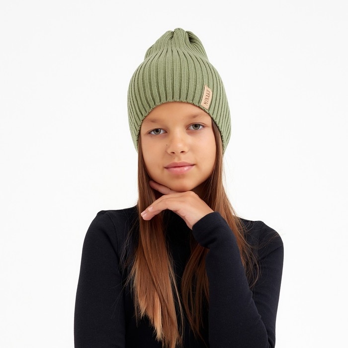 Шапка детская MINAKU р-р 56-58, цв.зелёный Шапка детская MINAKU р-р 56-58, цв.зелёный