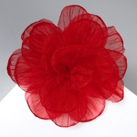 Брошь текстильная &laquo;Цветок&raquo; объемный, невесомый,цвет красный