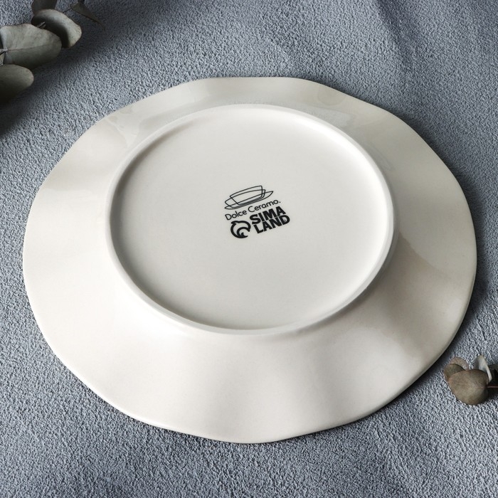 Тарелка керамическая &laquo;Фьюжен&raquo;, 21.5 см, цвет белый