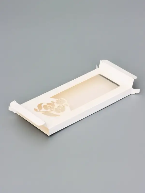 Подарочная коробка под плитку шоколада, с вырубным окном, &laquo;Цветочки&raquo;, 17.1&times;8&times;1.4 см