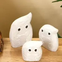 Набор сувенирный "Привидения" дерево H 12, 9, 7 см, цв. светло-серый