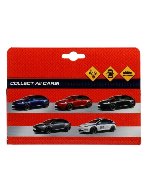 Машина металл. "Tesla Model X Plaid", 12 см, свет-звук, двери, инерц., черный мат. MODELX-12SLMAT-BK