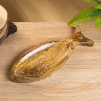 Блюдо в форме рыбки "Пряник" дерево манго 32х11,5х2 см