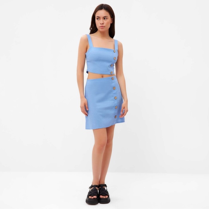 Костюм женский (юбка и топ) MIST Summer time, голубой, р. 46 Костюм женский (юбка и топ) MIST Summer time, голубой, р. 46