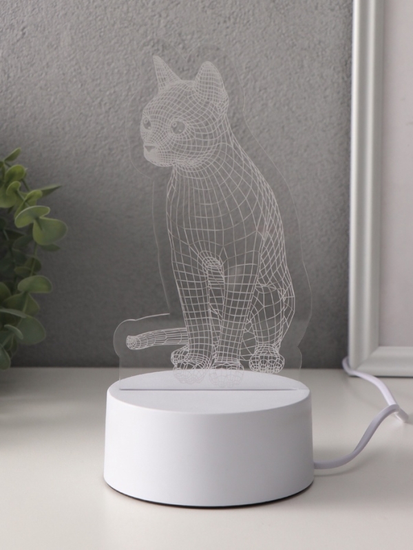 Светильник "Кошка" LED RGB от сети RISALUX 9,5х8,2х17 см