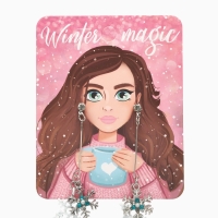 Серьги висячие со стразами &laquo;Новогодние&raquo; две снежинки, цвет бело-голубой в серебре