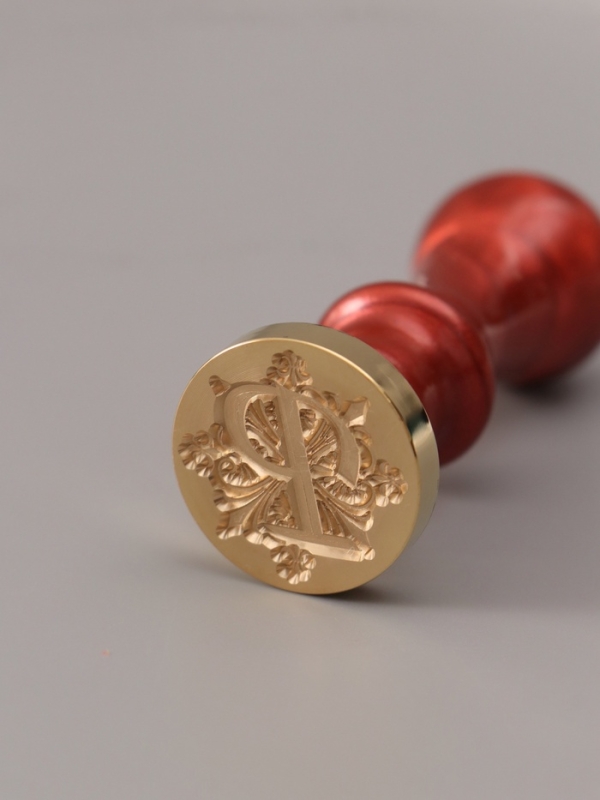 Печать для сургуча с пластиковой ручкой "Буква P на вензеле" 2,5х2,5х6,3см