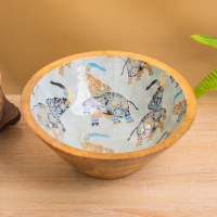 Салатник "Мудрый слон" дерево манго 25х25х10 см