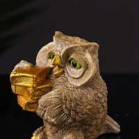 Фигура "Сова ученая" 8х9х7 см, бежевый