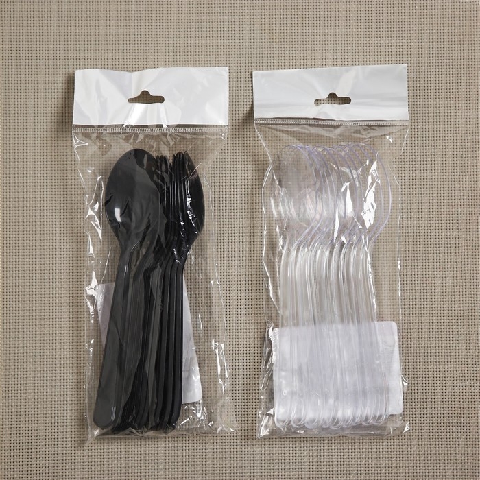 Набор пластиковых одноразовых ложек Мистерия, 18 см, цвет микс, 10 шт/уп Набор пластиковых одноразовых ложек Мистерия, 18 см, цвет микс, 10 шт/уп