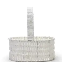 Набор корзин 3 шт пластик 25х17х11 22х14х9 19х10х7 см ручка h=10 см белый овал