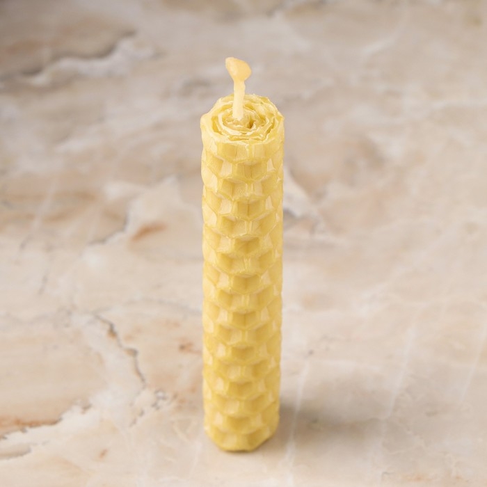 Набор свечей из вощины Набор свечей из вощины "Усиление силы воли" , 3 шт, 8х1,7 см, 45 мин, желтый
