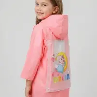 Дождевик детский, розовый единорог, рост 100-110 накл ОТ