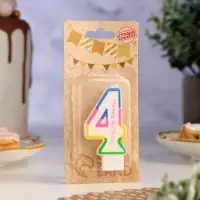 Свеча для торта &laquo;Цифра 4&raquo;, 7 см