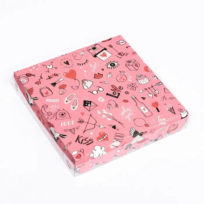 Коробка для печенья, Love you 18&times;18&times;3 см