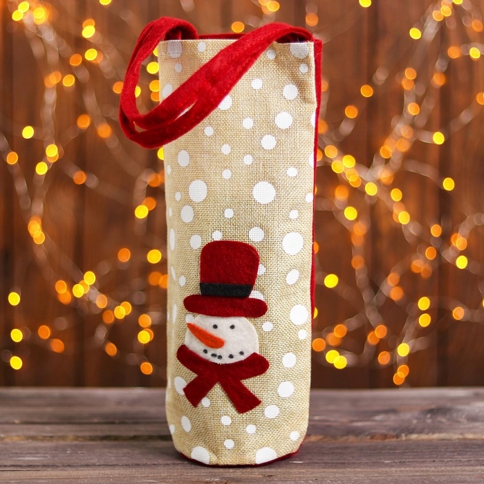 Чехол на бутылку с ручками «Зимний праздник», виды МИКС Чехол на бутылку с ручками «Зимний праздник», виды МИКС