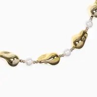 Бусы "Жемчуг Борокко", цвет белый в золоте 40+удл