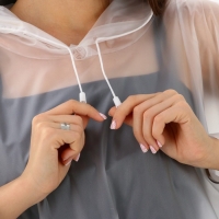 Дождевик взрослый пончо &laquo;Кроме, как из себя, и выйти-то некуда&raquo;, оверсайз, 44-52, 97 х 120 см, цвет белый