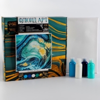 Набор для творчества. Флюид арт. Рисование акрилом на холсте с поталью &laquo;Морской бриз&raquo;