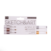 Набор акриловых маркеров 3 цвета SKETCH&ART, 1,0-3,0 мм Набор акриловых маркеров 3 цвета SKETCH&ART, 1,0-3,0 мм