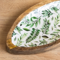 Блюдо в форме рыбки "Оливковая ветвь" дерево манго 32х11,5х2 см